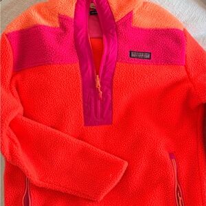 Vineyard Vines Fleece Half Zip - Neon Orange and Pink
